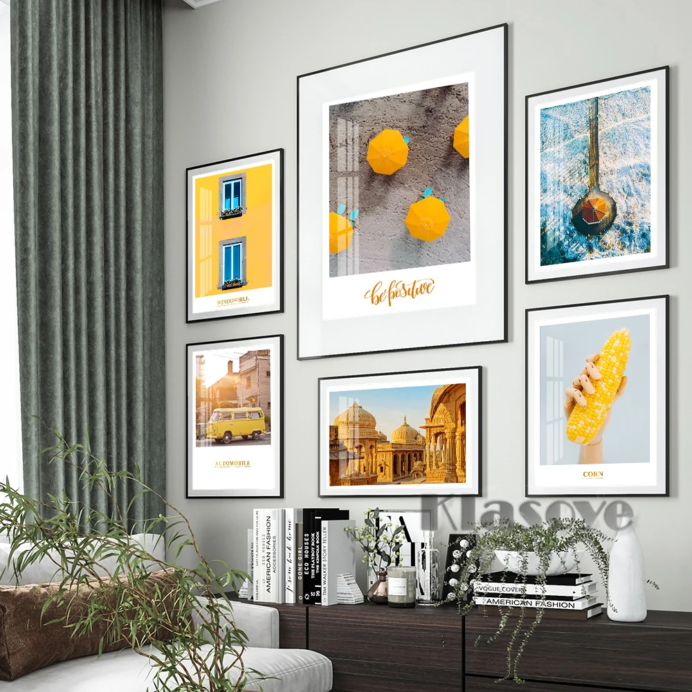Желтая серия фотография выставочный постер вулкан кукурузные подоконники