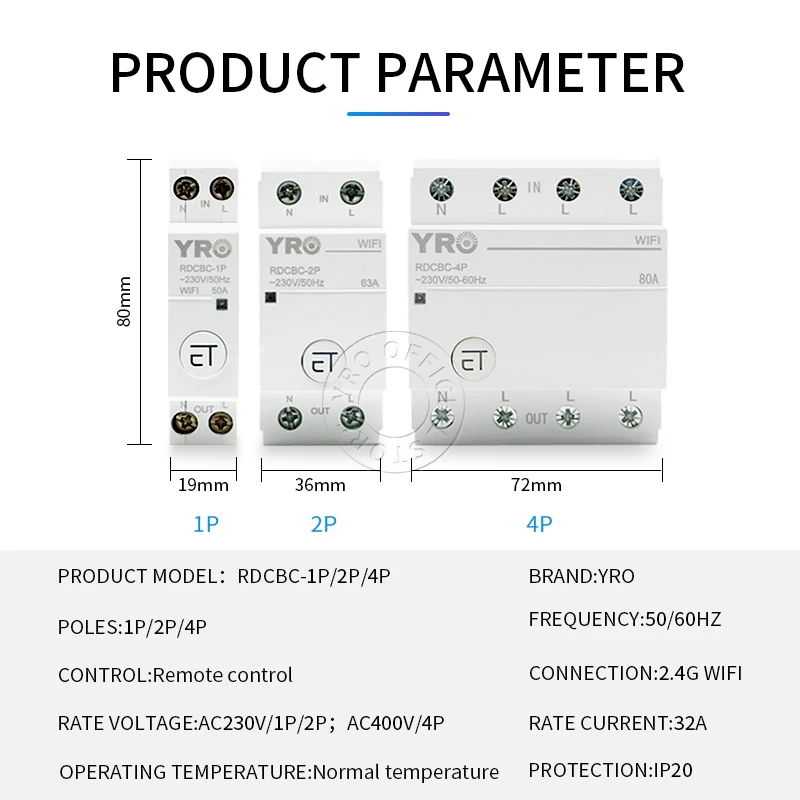 Автоматический выключатель на Din-рейку 4P с поддержкой Wi-Fi |