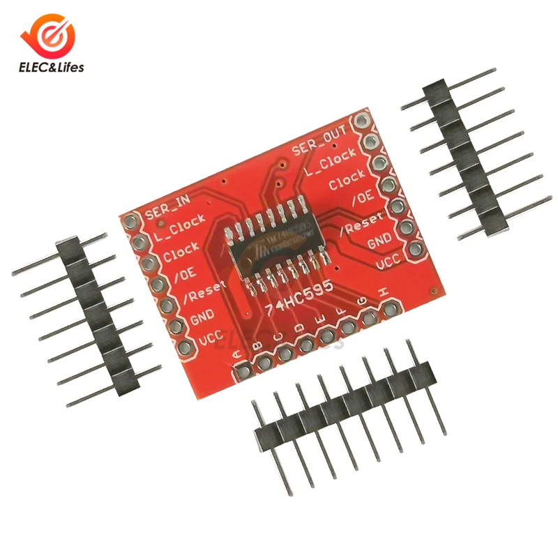 DC 3.3-5V 74HC595 Expansion Module Shift Register High-speed Shift Clock Frequency SPI Interface CMOS Serial Output