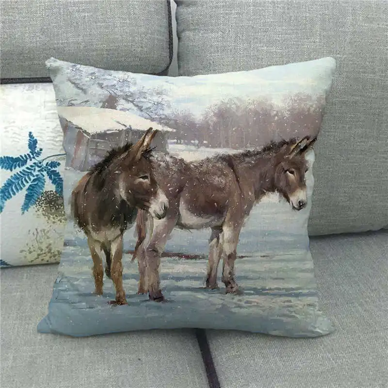 45 см * Рождественский Санта-Клаус весенняя птица льняные/Хлопковые наволочки для