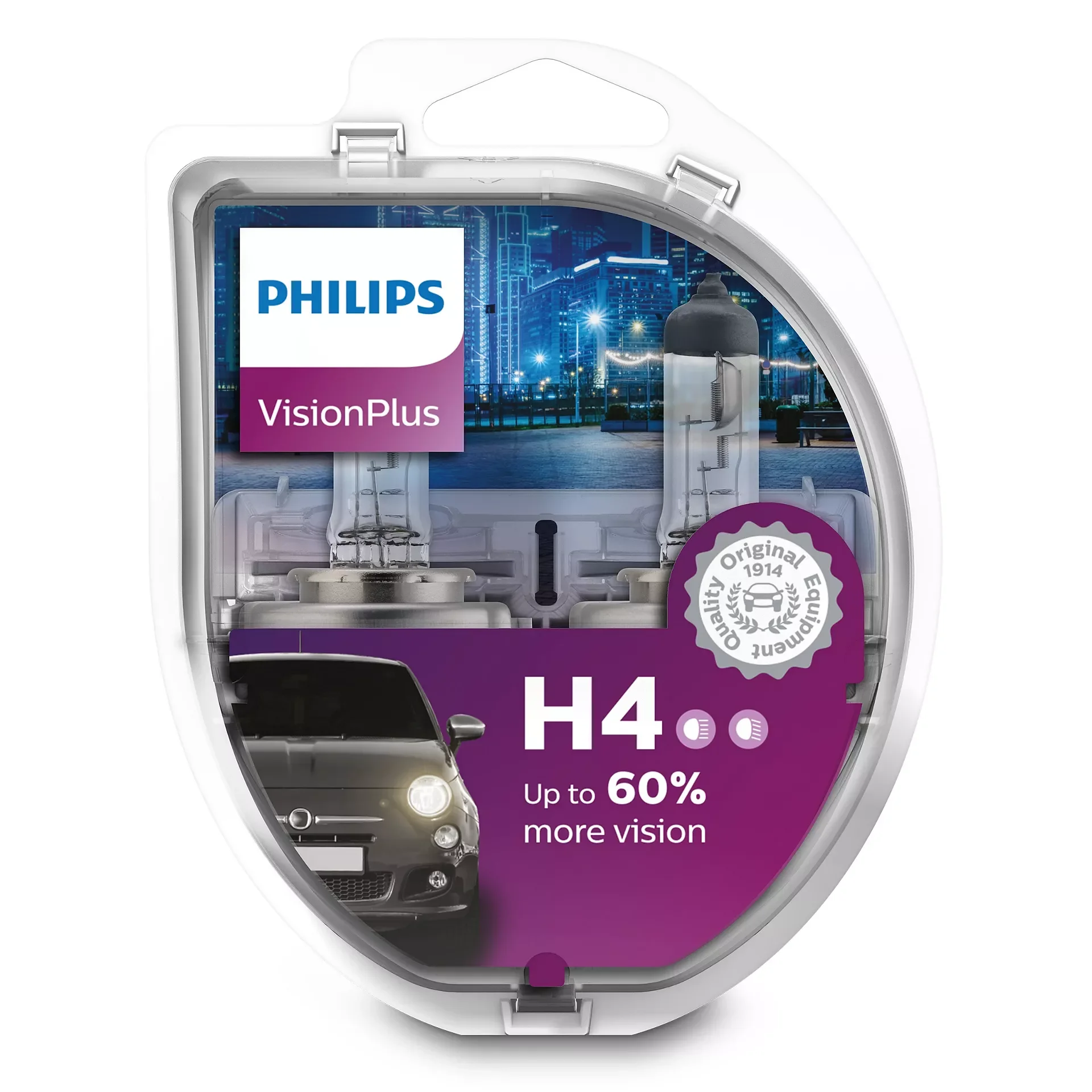Галогенная лампа H4 12V-60/55W (P43t) Vision Plus (2шт.) PHILIPS 12342VPS2 | Автомобили и мотоциклы