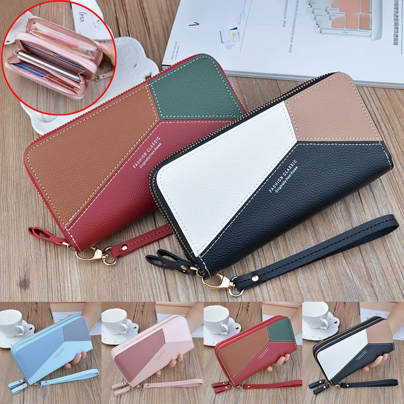 Женский клатч с геометрическим рисунком розовые кошельки карманом для