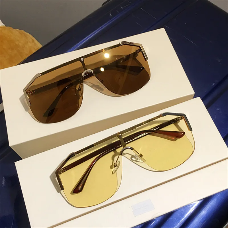 Солнцезащитные очки в стиле ретро UV400 для мужчин и женщин модные большие