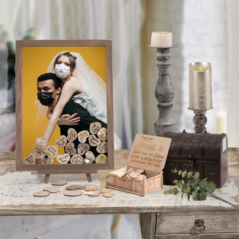Кофейная деревянная Гостевая книга фоторамка персонализированная альтернатива