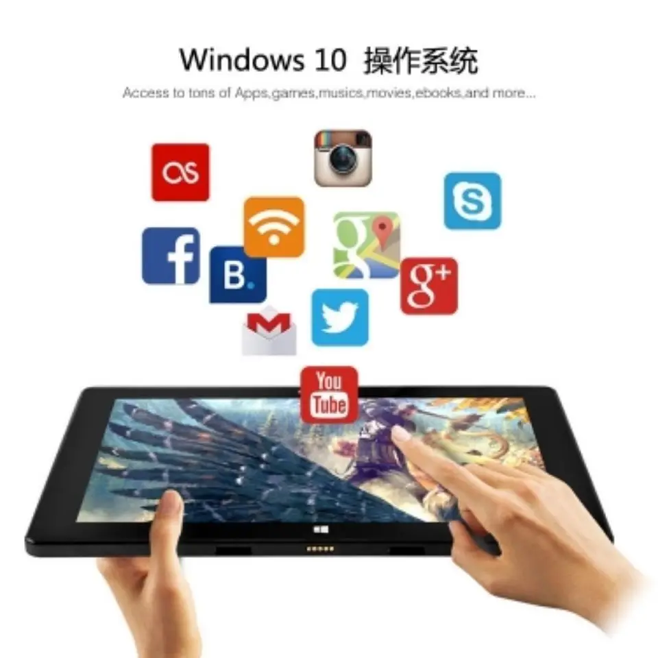 10,1 дюймовый планшетный ПК с Windows 10 Intel Cherry Trail-T3 Z8350 Четырехъядерный 4 Гб ram 32 ГБ rom type-C 2 в 1 планшет с клавиатурой 6000 мАч