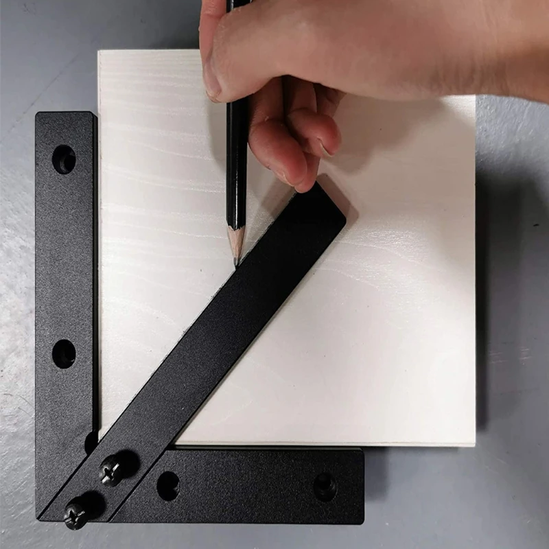 

L-type Measuring Ruler Scriber Hole Scribing Gauge Aluminum Measuring Carpentry 90 Degree Right Angle Positioning Rule