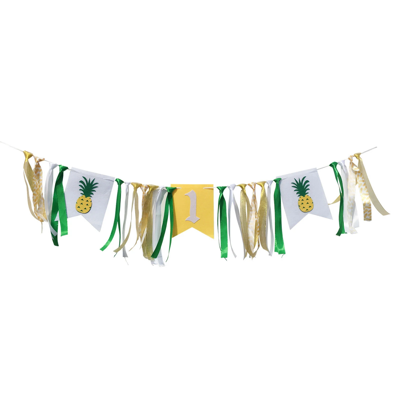 1pc DIY Cartoon Flamingo Baby First Birthday Banner Pennant Garland Kids One Year Shower Party Chair Bunting Decor | Дом и сад