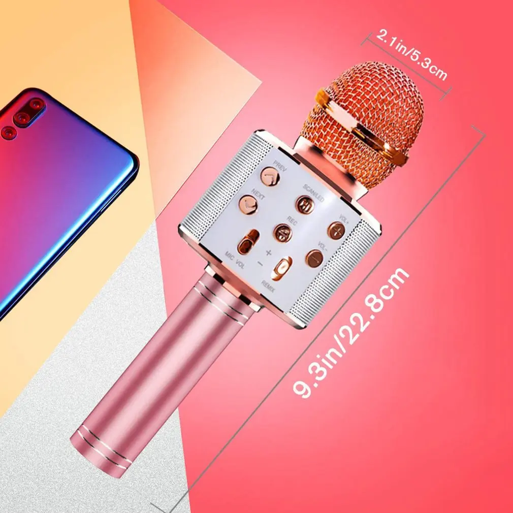 

Wireless karaoke microphone, bluetooth handheld portable speaker, family KTV player, kid toy, suitable for children and adults