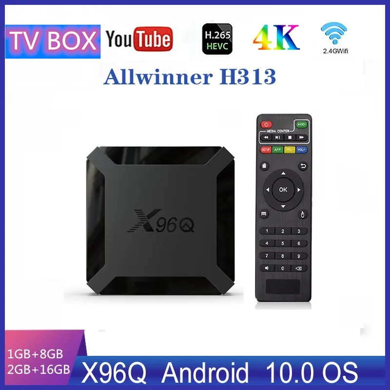 Приставка Смарт ТВ X96Q на Android 10 0 2 + 16 ГБ 4 ядра 4K 60 кадров/с|ТВ-приставки и