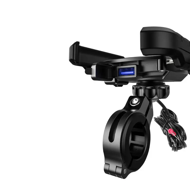waterproof motorbike 360 degree motorcycle handlebar mirror cell phone mount holder with qc 3 0 usb charger for smartphone free global shipping