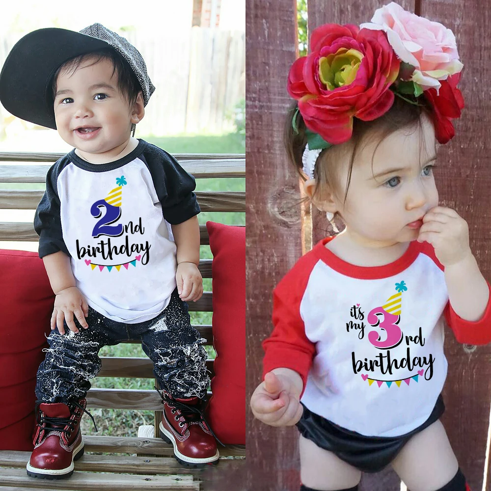 Новые детские Осенние футболки на день рождения для мальчиков и девочек футболка