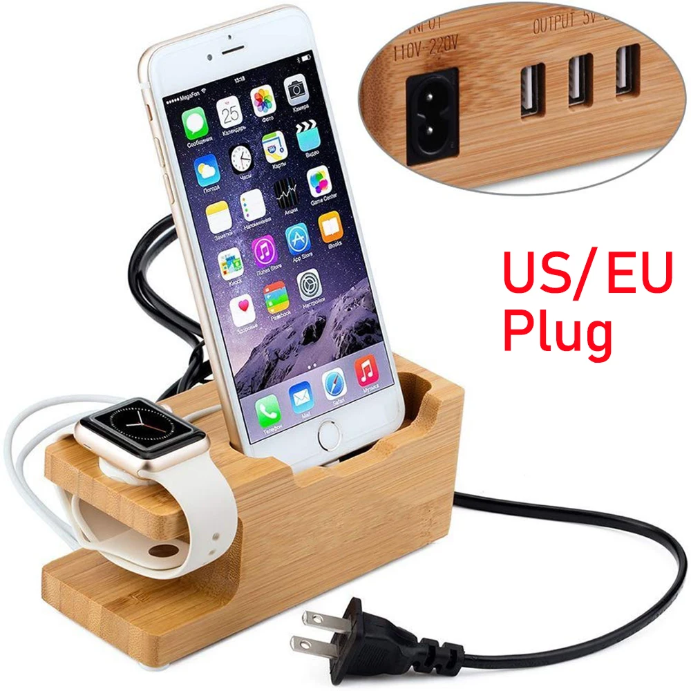 Зарядная станция с 3 USB портами 15 Вт А для Apple Watch|holder for|wood charging stationcharging holder |