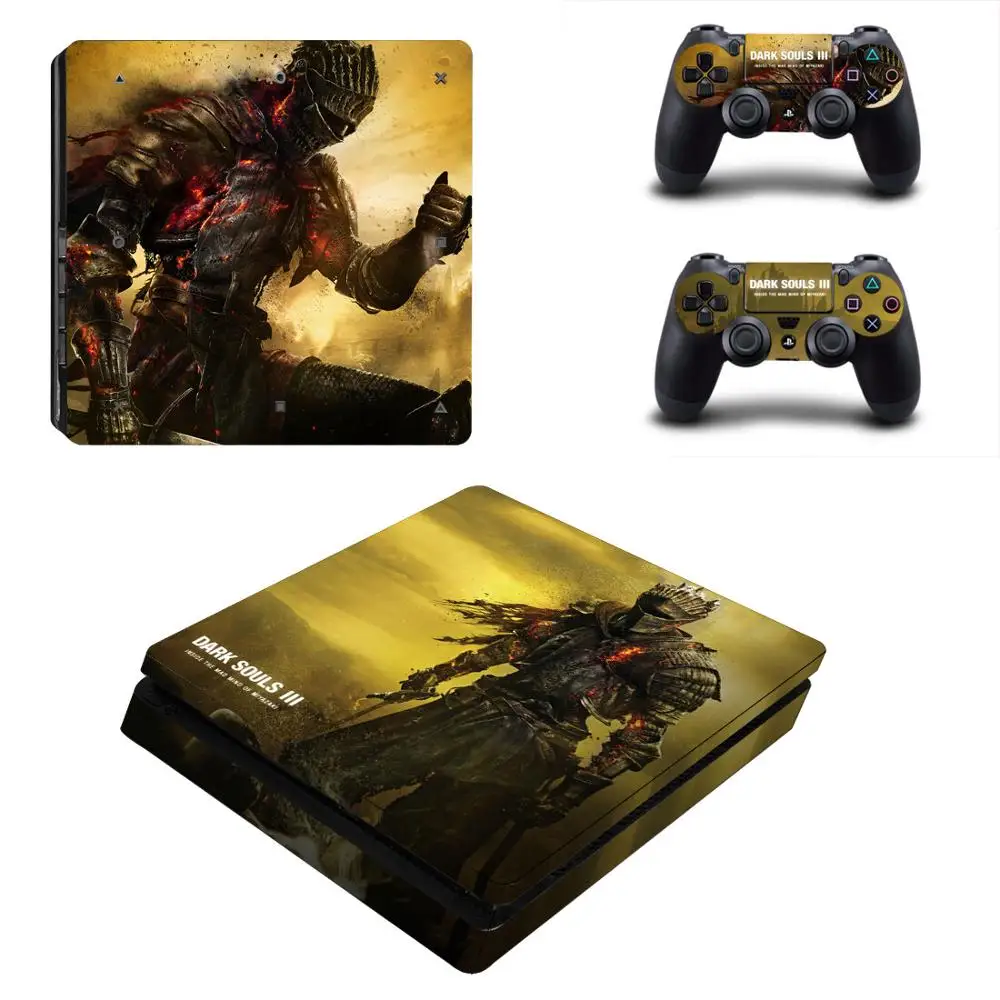 PS4 тонкие наклейки Dark Souls 3 PS 4 Play station виниловые Pegatinas для playstation тонкая консоль и