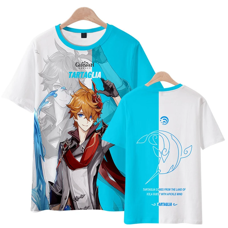 

PROJECT Anime T-shirt Summer Genshin Impact Casual Short Sleeve Anime Adult COS Tops Christmas Halloween Gift