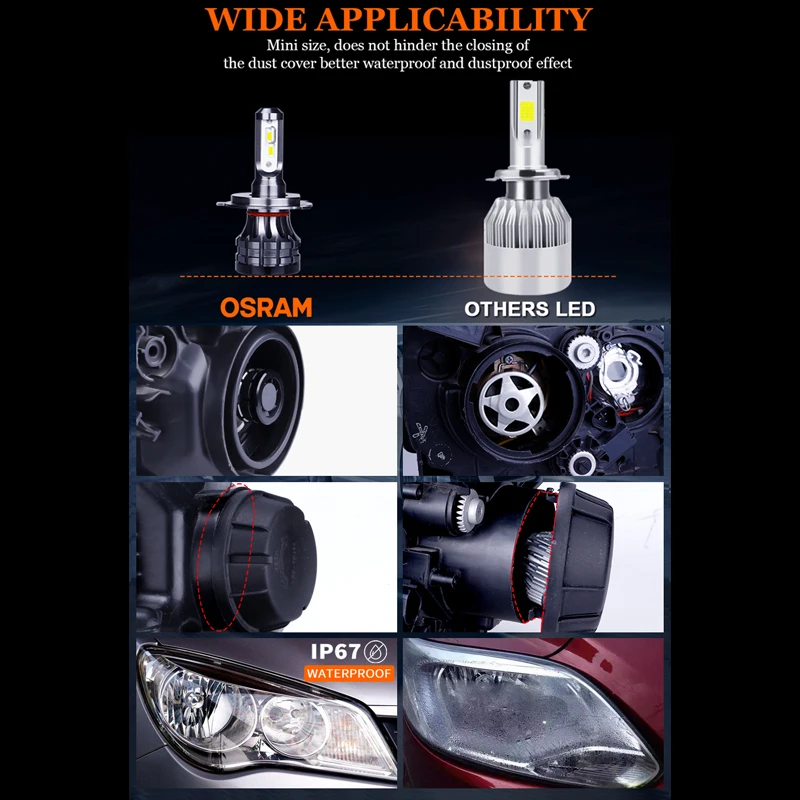Лампы головного света OSRAM H4 H11 H7 H1 LED HB2 HIR2 9012 9005 9006 HB4 HB3 12 В 6000 К | Автомобили и