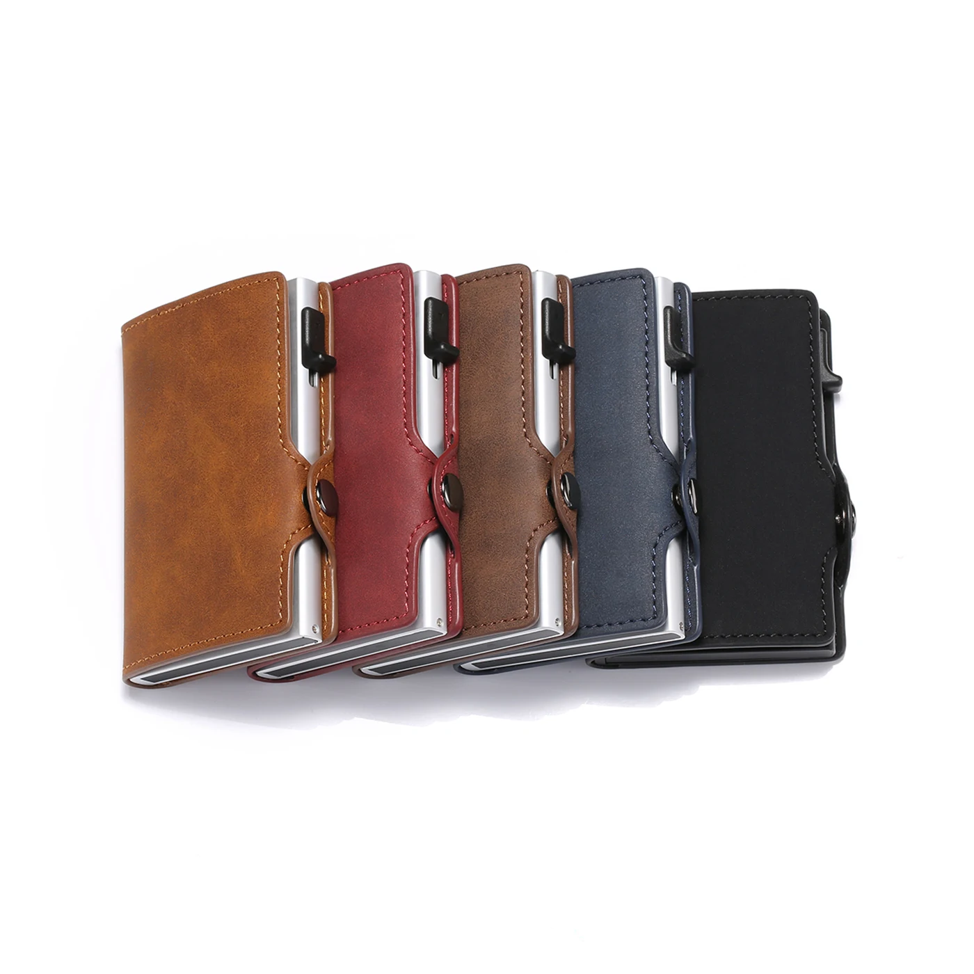 RFID держатель для карт винтажный бумажник мужской автоматический алюминиевый