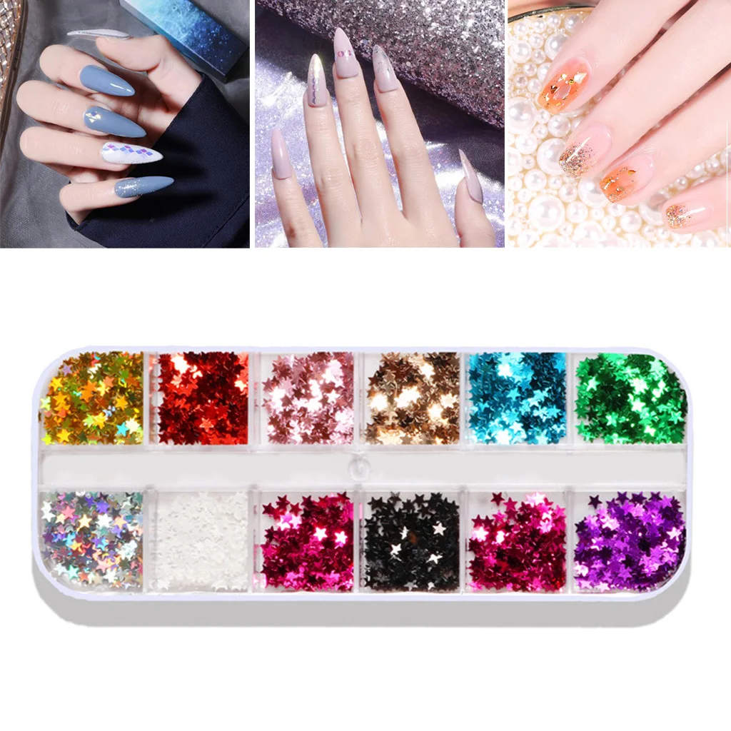 

Colorful Crafts Nail Paillettes Sparkle 3D Foil Flakes Nails Art Glitter