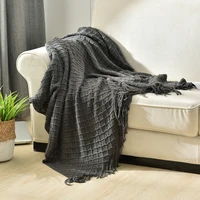 2022 city knitted throw blanket nordic style cozy home sofa decorate cover yellow plaid bedspread 130x230cm