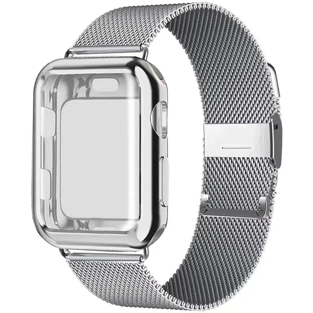 Case+Strap for Apple Watch Band 44mm 40mm iWatch 42mm 38mm Magnetic loop bracelet correa apple watch serie SE 4 3 6 7 45mm 41mm