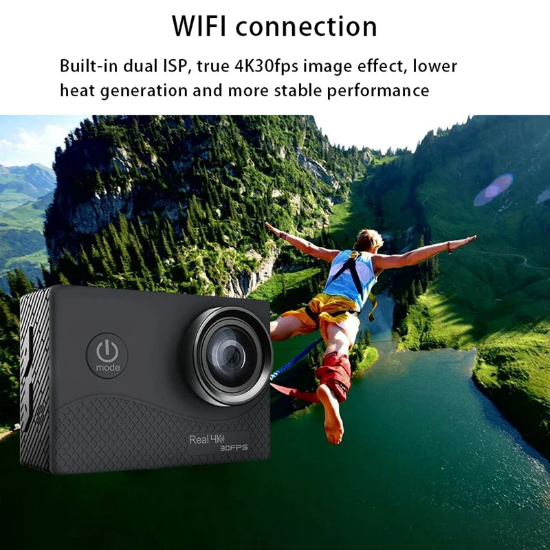 Q6H True 4K High-Definition Sports Camera Slow Motion Camera Outdoor Diving Waterproof Wifi Press Screen 7 Glass action camera