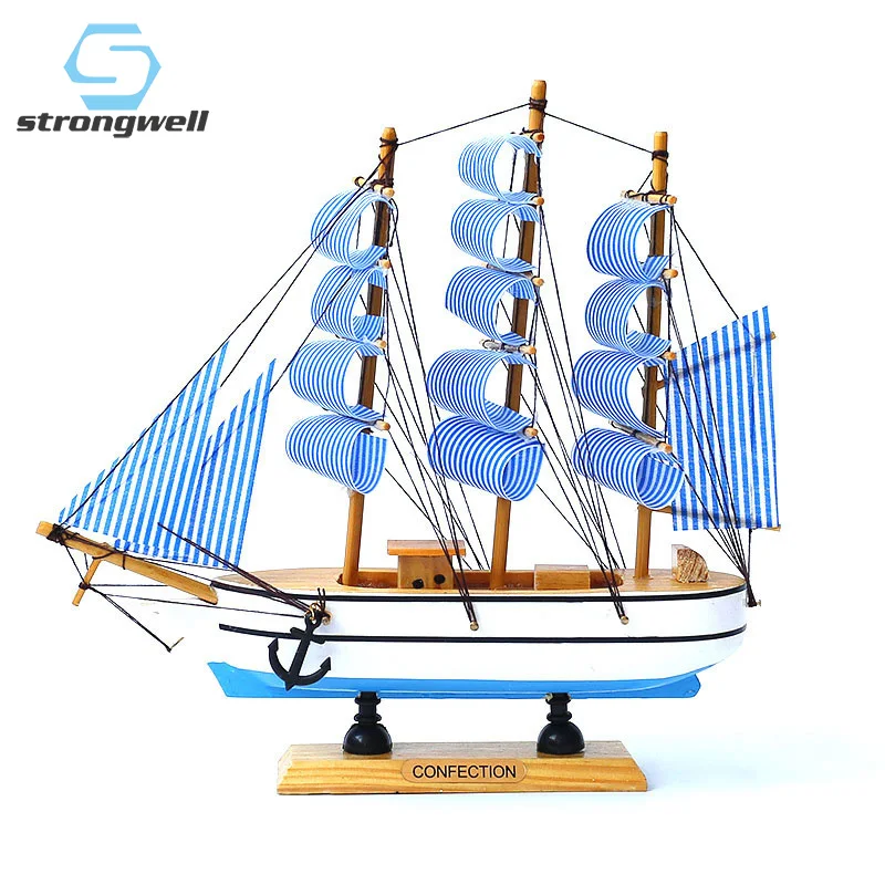 Strongwell 16 см-50 см деревянная модель парусника в средиземноморском стиле украшение