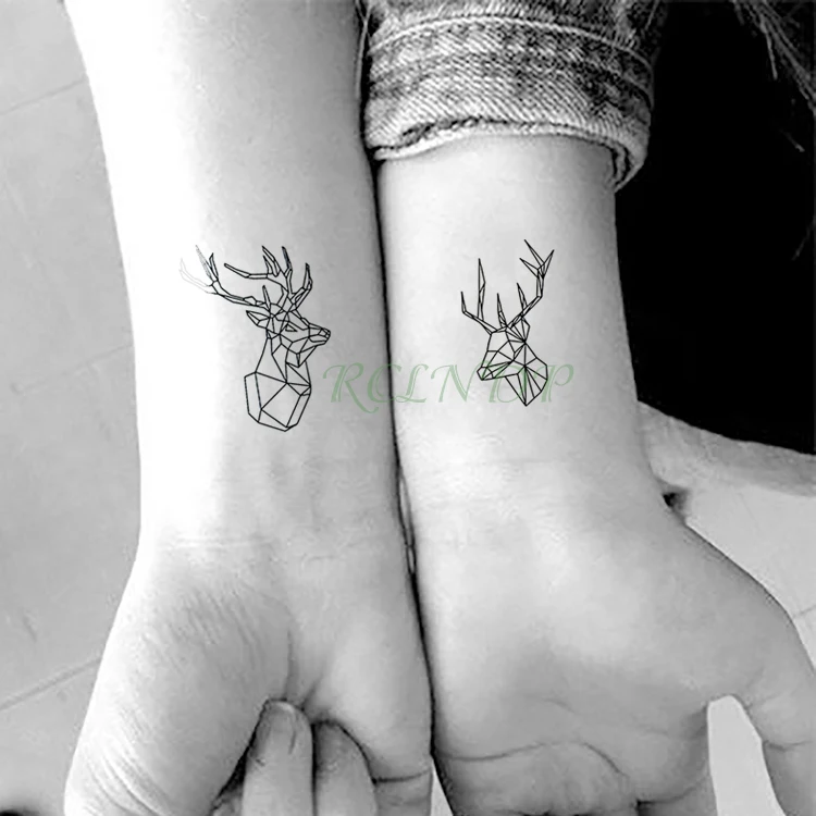 Водостойкие временные тату-наклейки с оленем голова оленя искусственное тату