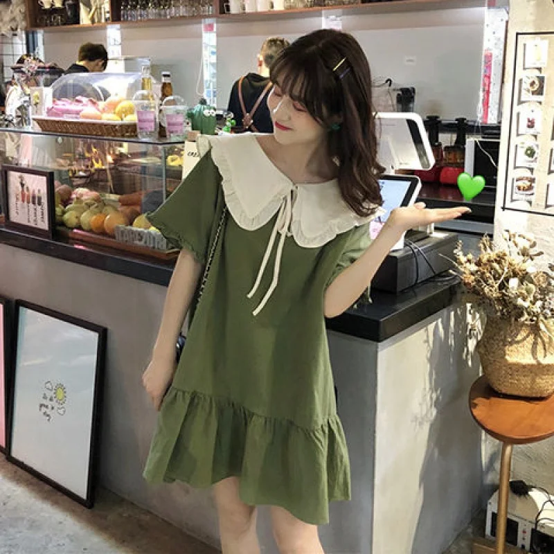 Dresses Woman 2020 Summer Short-Sleeved Casual Loose Dress Mini Short Sundress Dresses