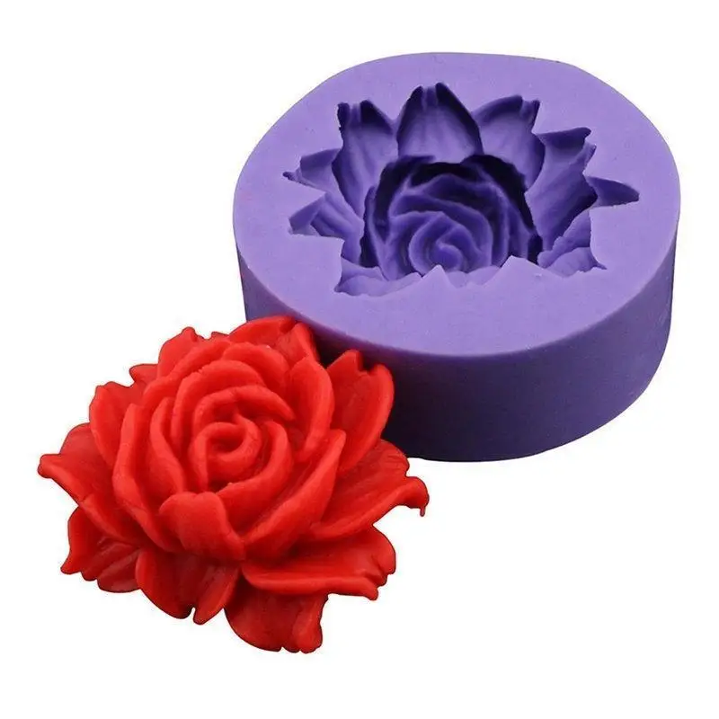 Пресс форм 3D DIY силиконовые розового цветка Fondant (сахарная) торт Шоколадный