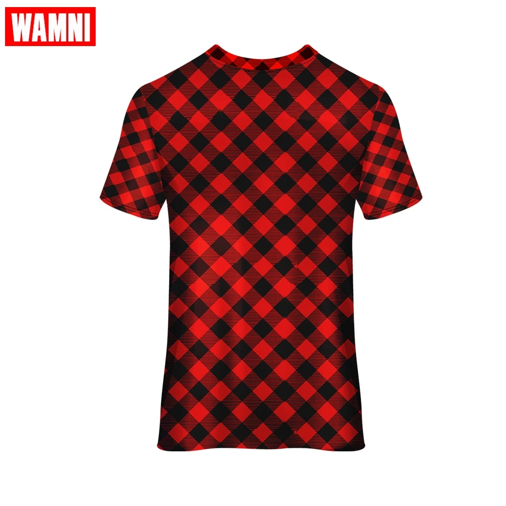 Футболка WAMNI в клетку с коротким рукавом футболка для бега спортивная одежда
