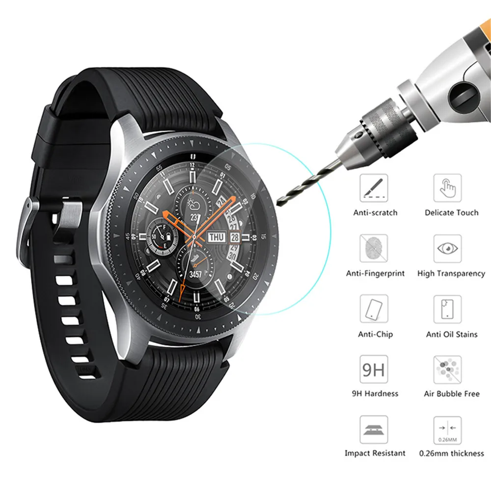 Tempered Glass for Samsung Galaxy Watch 42mm 46mm Version Screen Protector Cover Protective Film Band | Электроника
