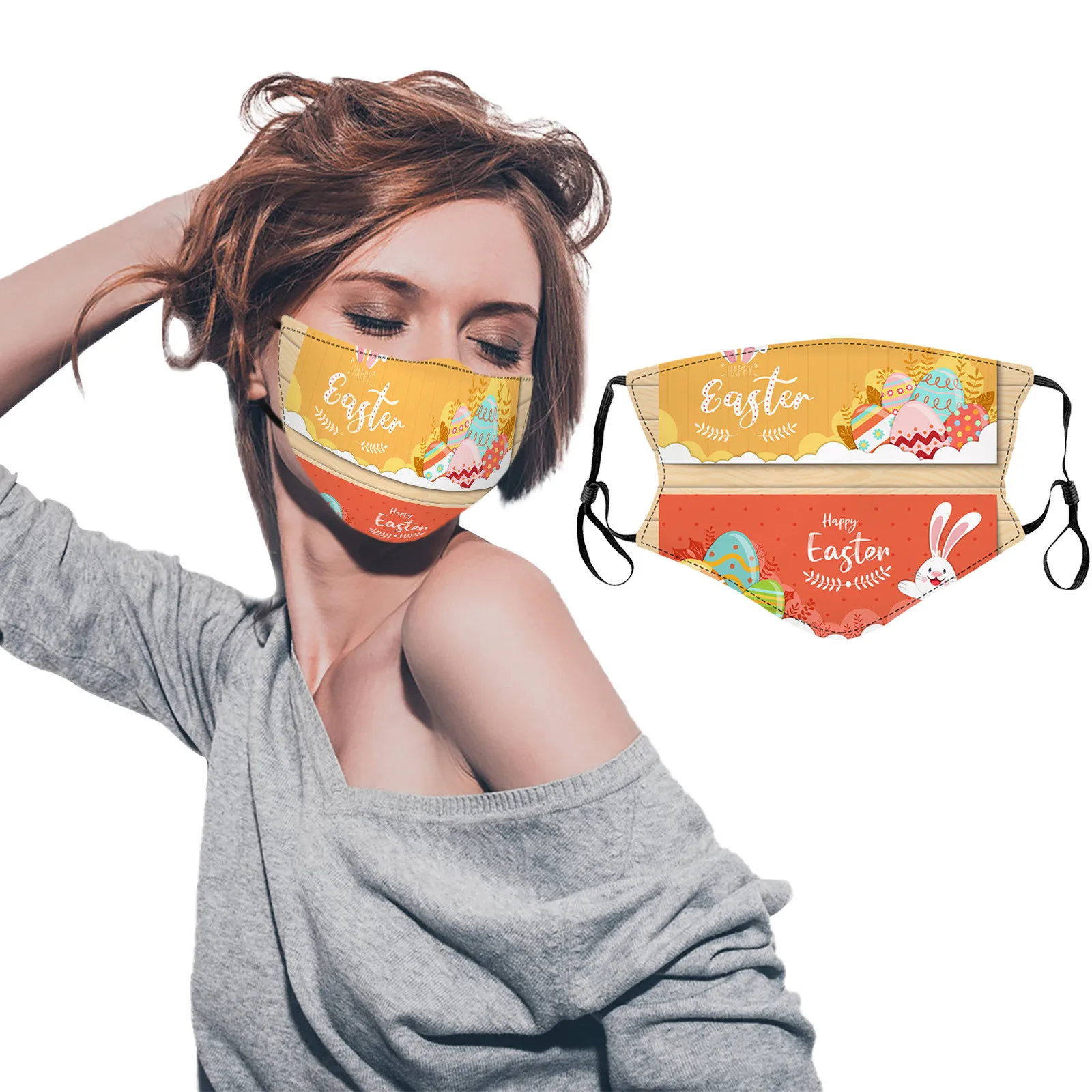 Одноразовые нетканые маски для лица на пасхальную тему модные моющиеся дышащие