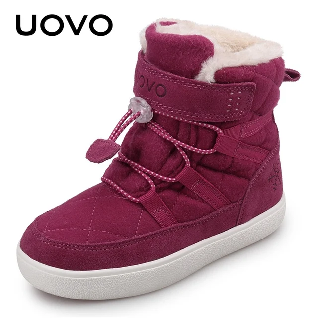 UOVO New Arrival Winter Kids Snow Fashion Children Warm Boots Boys And Girls Shoes With Plush Lining Size 31-37 5