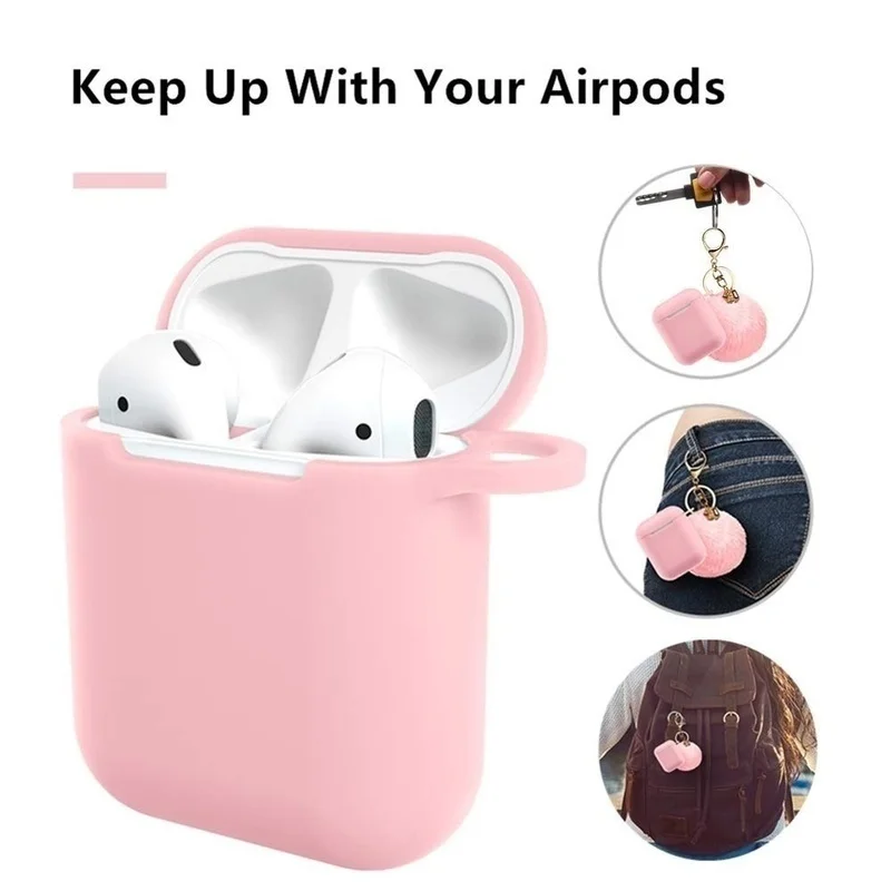 3 шт./компл. чехол Airpods защитный силиконовый милый меховой шарик аксессуары для