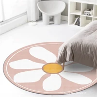 pink carpet cartoon flower round carpet large area carpet living room children bed next to carpet lovely chair cushion washable