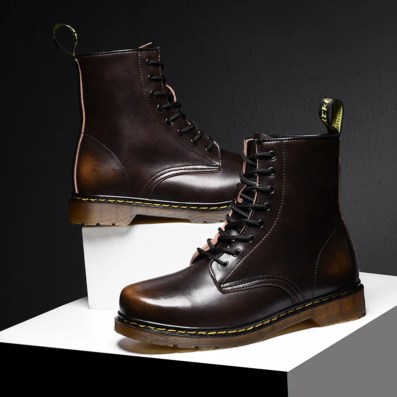 

Sapato Casual High Ankle Boots For Men Leather Casual Loafers Shoes Men's Winter Zapatos Hombre Mens Man Hot Sale