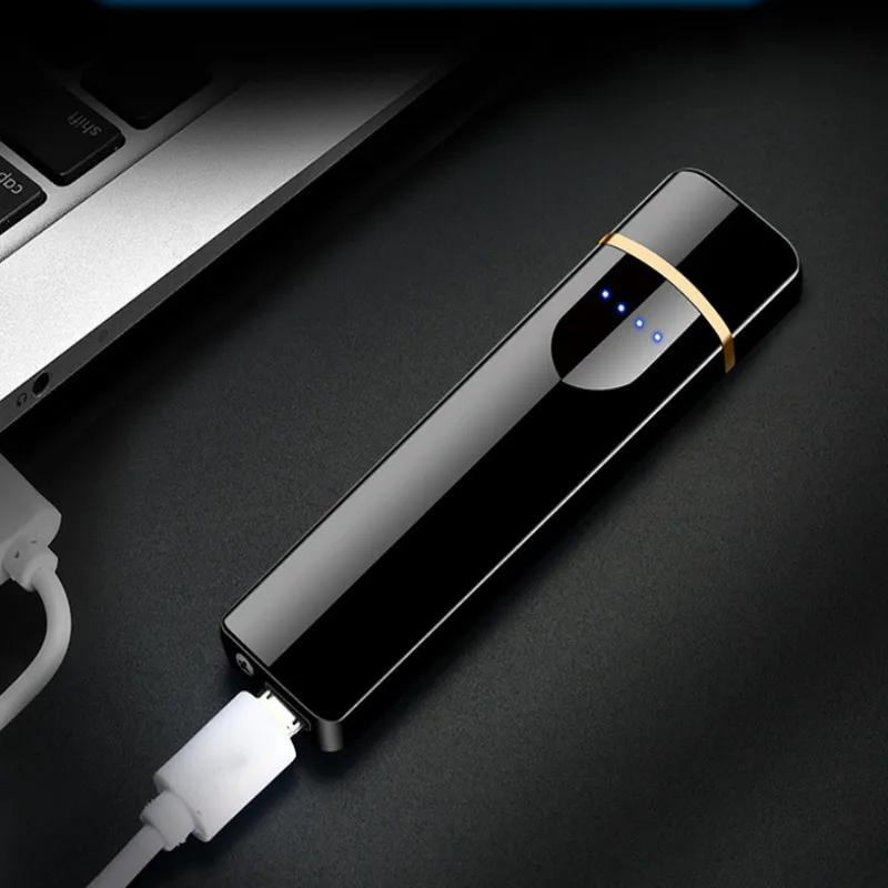 Вольфрамовая турбо USB Зажигалка сенсорный переключатель сигареты для курения