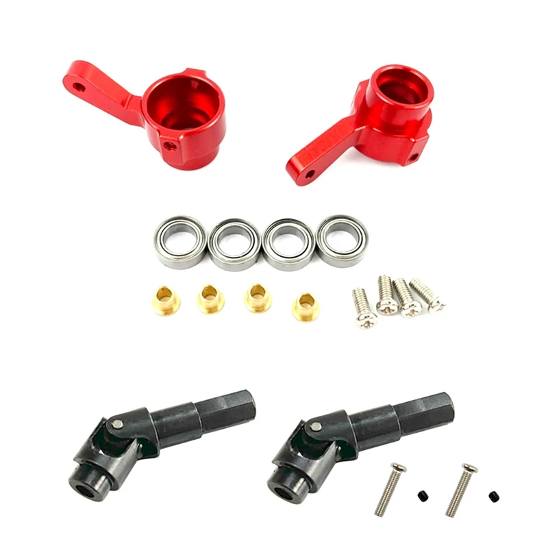 

For WPL C14 C24 C34 B14 B16 B24 B36 MN D90 MN99S RC Car Parts Metal Steering Cup Universal Drive Shaft Set