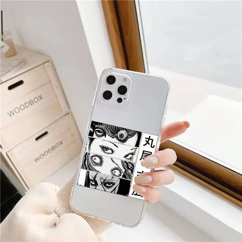 

Junji Ito Terror Horror Anime Phone Case Transparent for iPhone 11 12 6 7 8 Pro X XS Max XR Plus Soft TPU Clear mobile bags