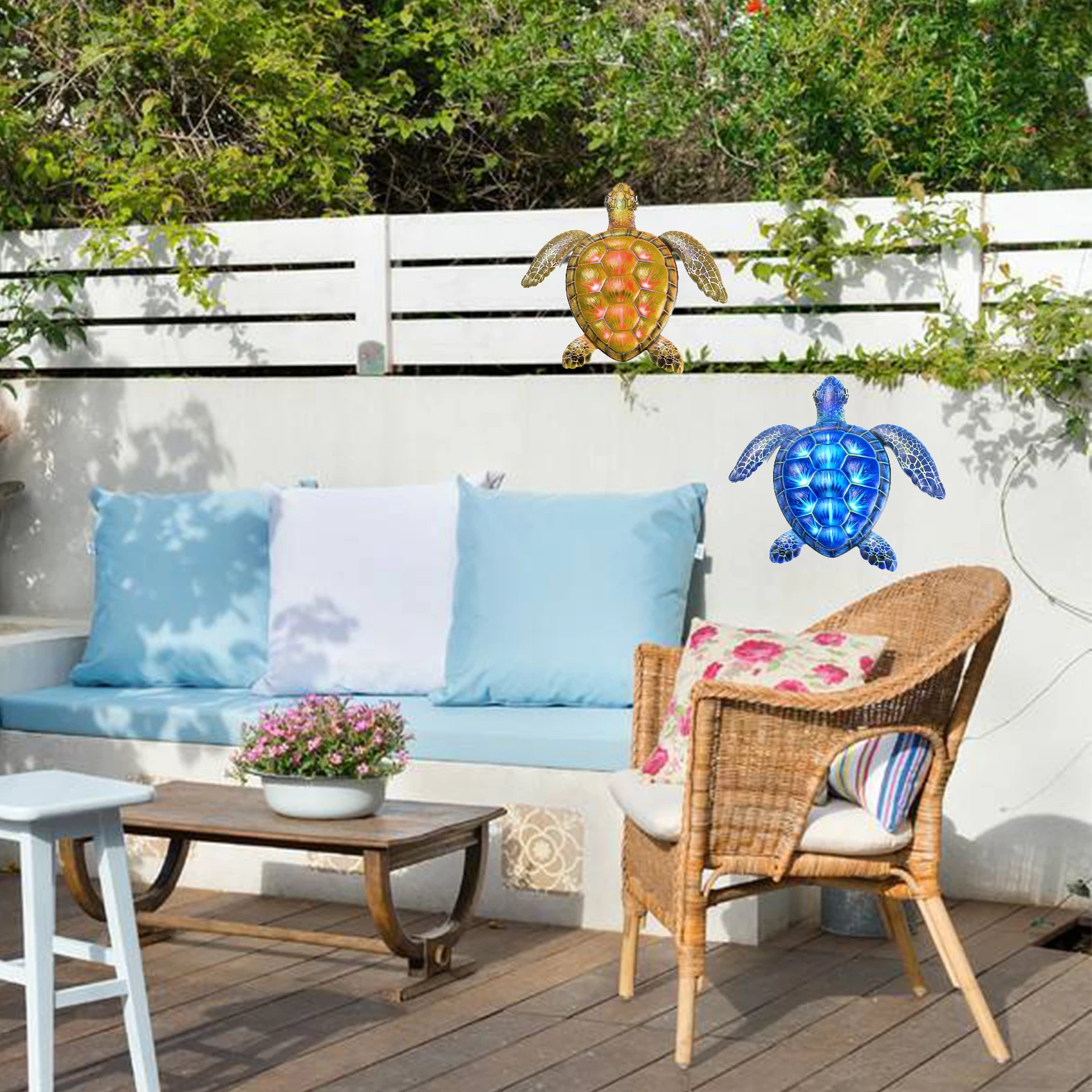 

Metal Sea Turtle Iron Family Backyard Wall Hanging Terrace Porch Sculpture Outdoor Decoration Iron Tortoise Wall Hanging Home Cr