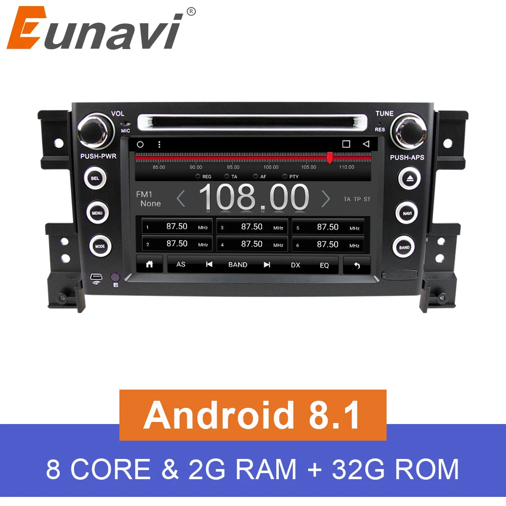 Eunavi 2 din 7 'ɺndroid 8 1 автомобильный DVD плеер Радио Стерео gps для Suzuki grand vitara с