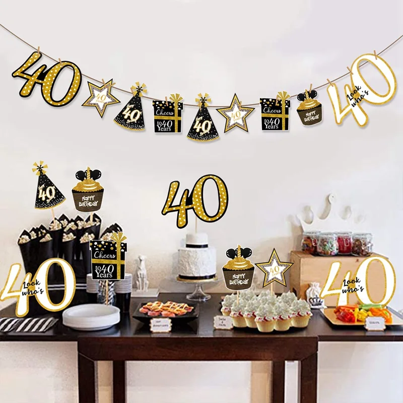 Черное золото 30 40 50 юбилей воздушные шары с днем рождения Декор для взрослых 30th 40th