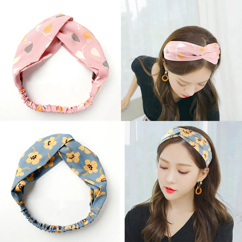 2021 новые богемные милые повязки для волос с принтом в стиле ретро тюрбан крестом