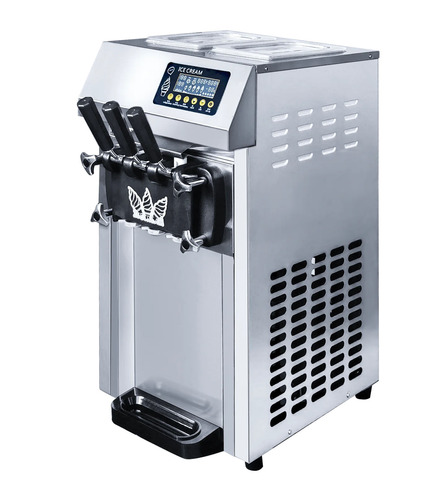 

Коммерческая электрическая настольная небольшая машина для мягкого мороженого, 18 л/ч, производитель 3 ароматы мороженого, с функцией сохран...