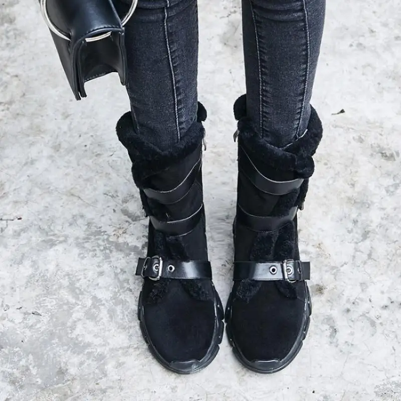 SWYIVY/Роскошная зимняя обувь женские зимние ботинки на кроличьем меху женская