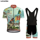 LairschDan мужские велосипедные трикотажные комплекты одежды с шортами для горных велосипедов с защитой от УФ-лучей, гоночный костюм, женский костюм