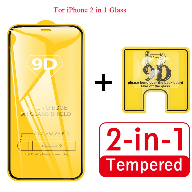 2 в 1 9D Защитное стекло для iPhone 11 Pro Max 8 7 Plus X Xs Xr пленка объектива камеры Xr|Защитные