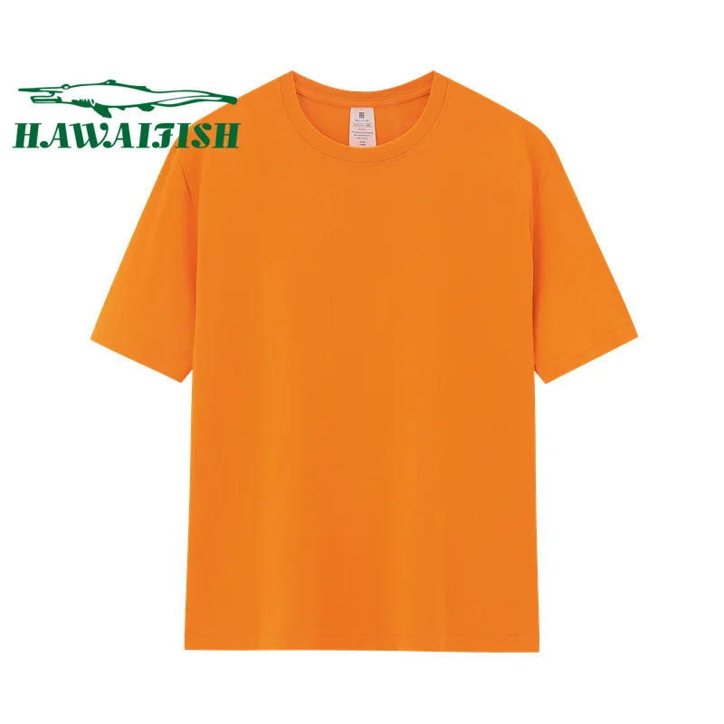 

Summer round neck loose t-shirt pure cotton white cotton short-sleeved 2021 new youth solid color short-sleeved