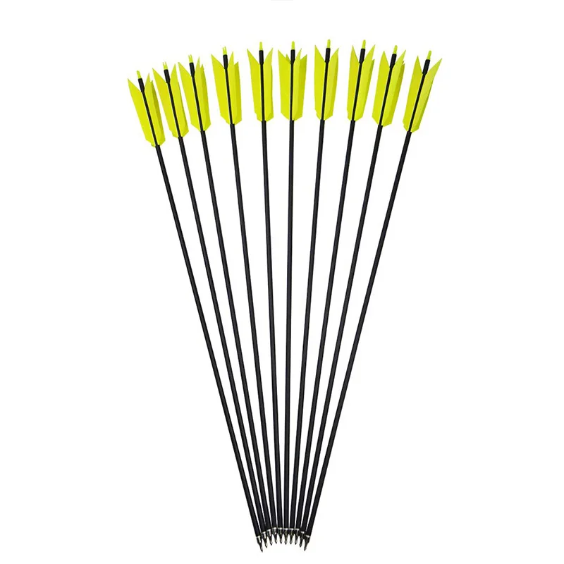 

10pcs Spine 400 Archery Mixed Carbon Arrows 31.5 Inch Replaceable Arrowhead ID 6.2mm for Compound/Recurve Bow Hunting Shooting
