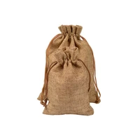 10pcslot fashion jute drawstring burlap bags wedding favors party christmas gift jewelry hessian sack pouches packing