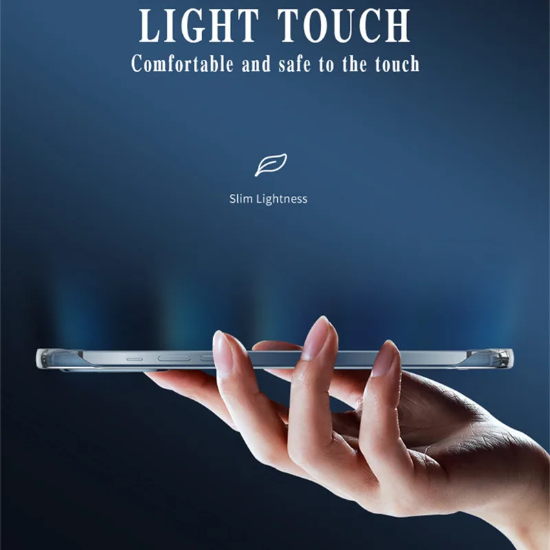 Luxury Frameless Transparent Case For iPhone 13 12 11 Pro Max Mini XS X XR 7 8 Plus SE 2020 Ultra Thin Clear Hard Phone Cover